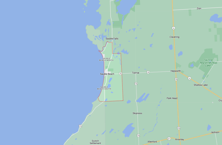 Sauble Beach Map of Sauble Beach